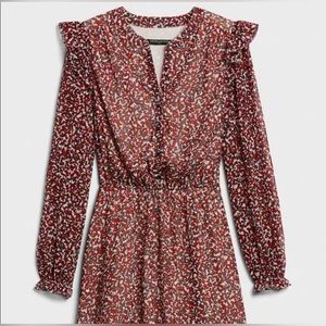 Banana Republic Ruffle Sleeve Fit & Flare Dress S